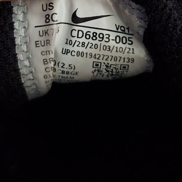 Air Max Excee TD 'Triple Black' Size 8C - Picture 8 of 10